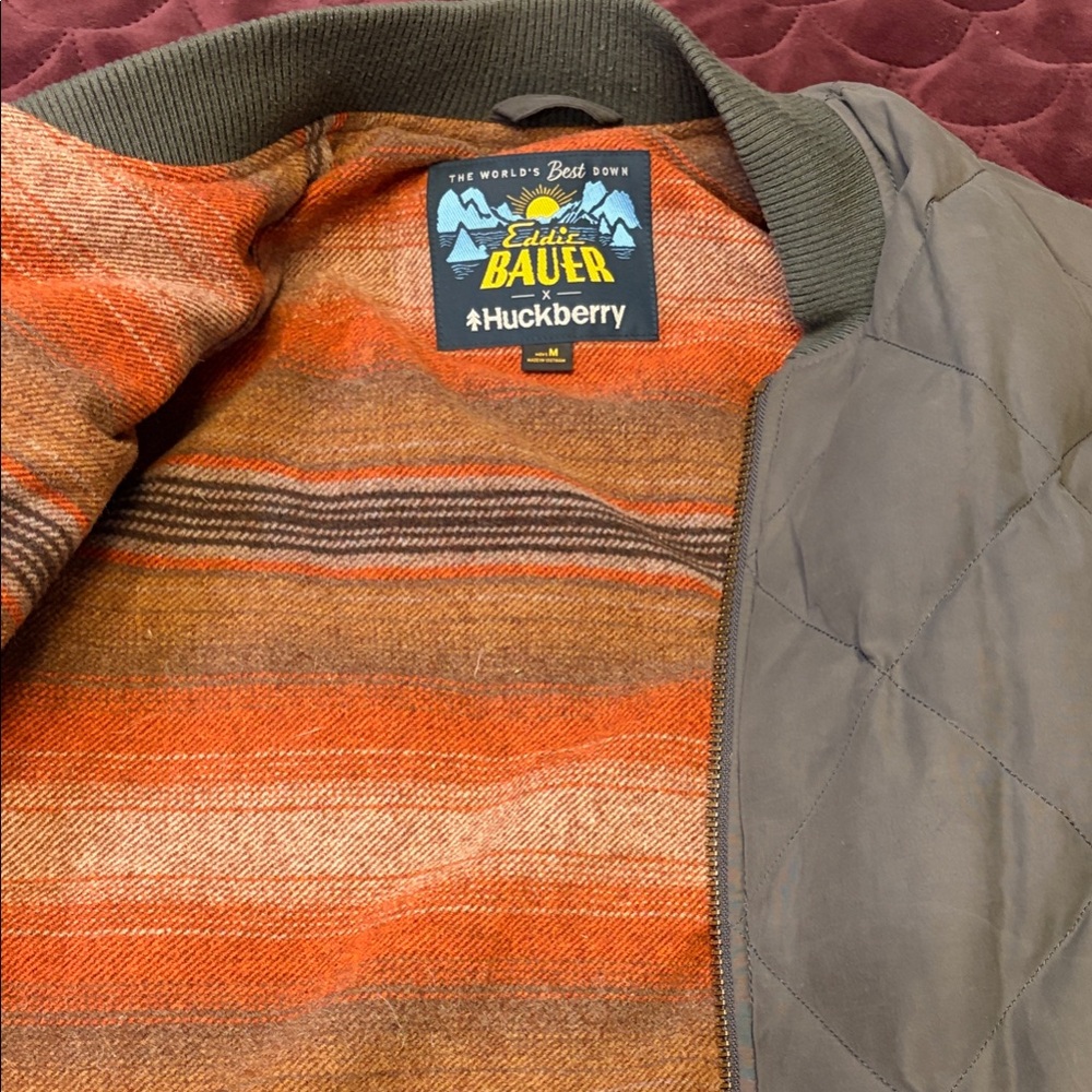 Eddie Bauer x Huckberry Men's Down Jacket - Gray and Orange